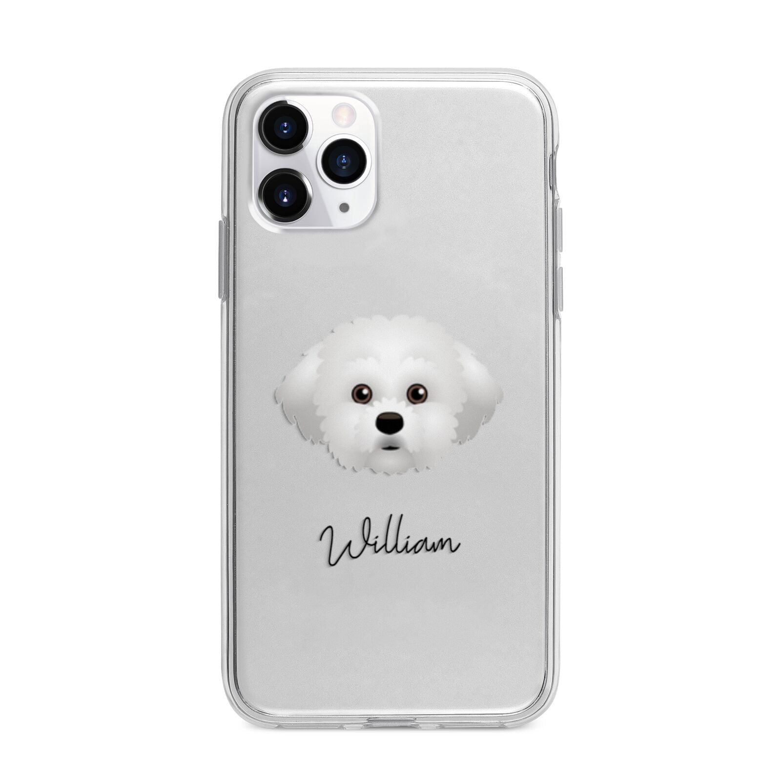 Maltichon Personalised Apple iPhone 11 Pro Max in Silver with Bumper Case