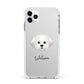 Maltichon Personalised Apple iPhone 11 Pro Max in Silver with White Impact Case