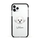 Maltichon Personalised Apple iPhone 11 Pro in Silver with Black Impact Case