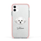 Maltichon Personalised Apple iPhone 11 in White with Pink Impact Case