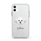 Maltichon Personalised Apple iPhone 11 in White with White Impact Case