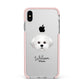 Maltichon Personalised Apple iPhone Xs Max Impact Case Pink Edge on Silver Phone