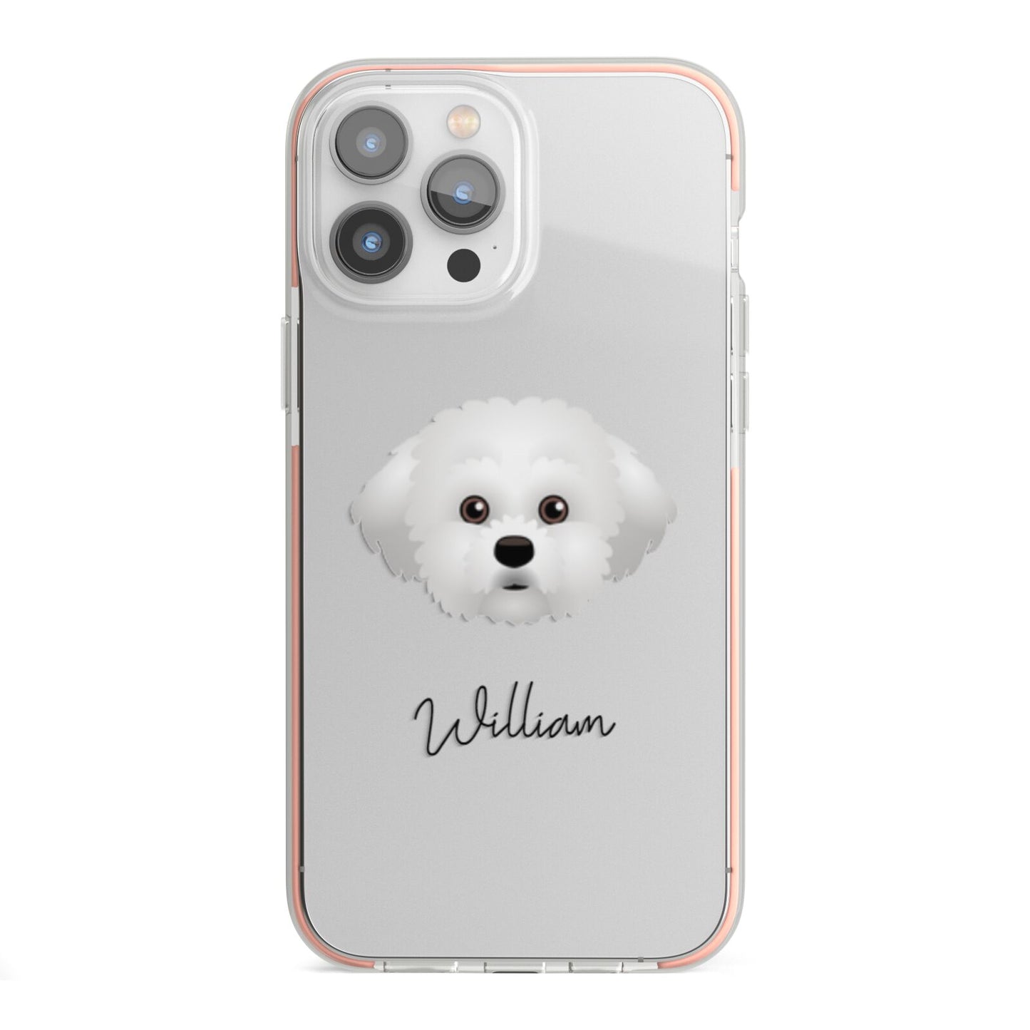Maltichon Personalised iPhone 13 Pro Max TPU Impact Case with Pink Edges