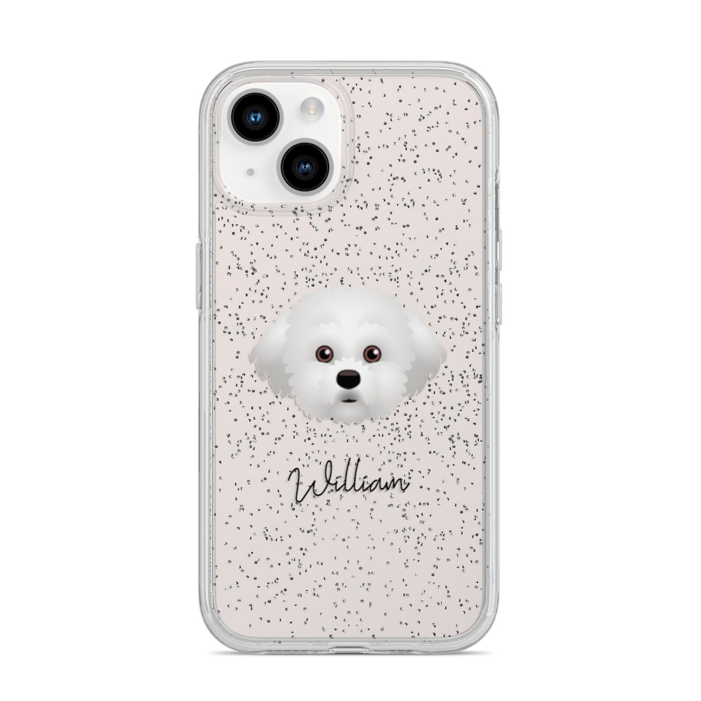 Maltichon Personalised iPhone 14 Glitter Tough Case Starlight