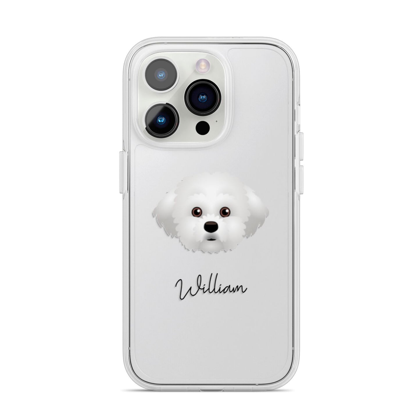Maltichon Personalised iPhone 14 Pro Clear Tough Case Silver