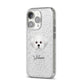Maltichon Personalised iPhone 14 Pro Glitter Tough Case Silver Angled Image