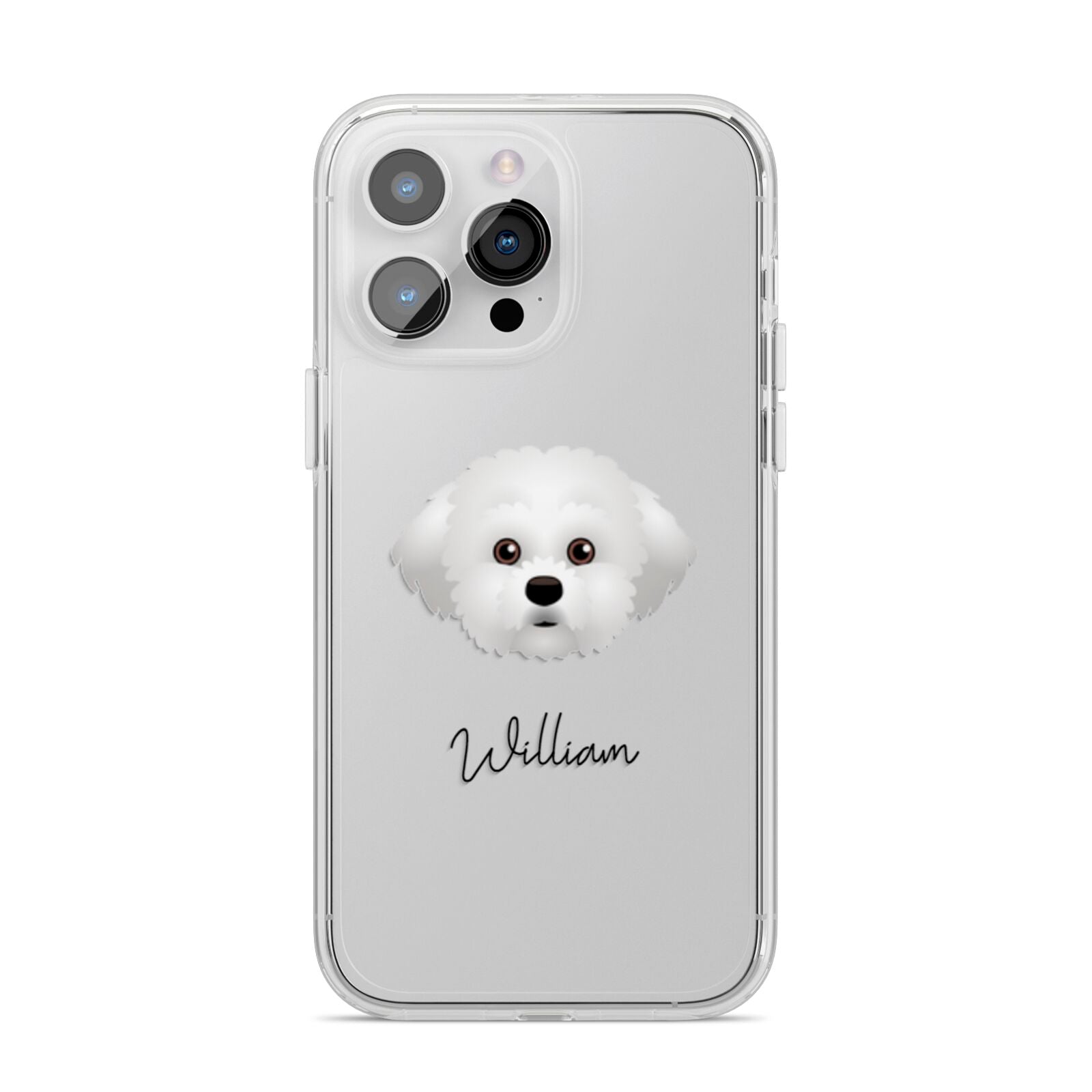 Maltichon Personalised iPhone 14 Pro Max Clear Tough Case Silver