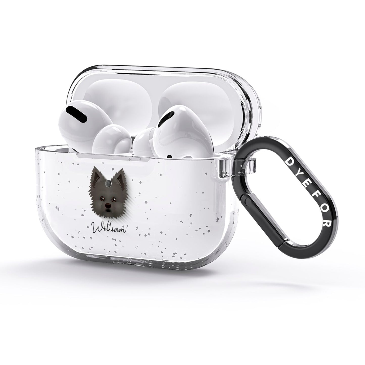 Maltipom Personalised AirPods Glitter Case 3rd Gen Side Image