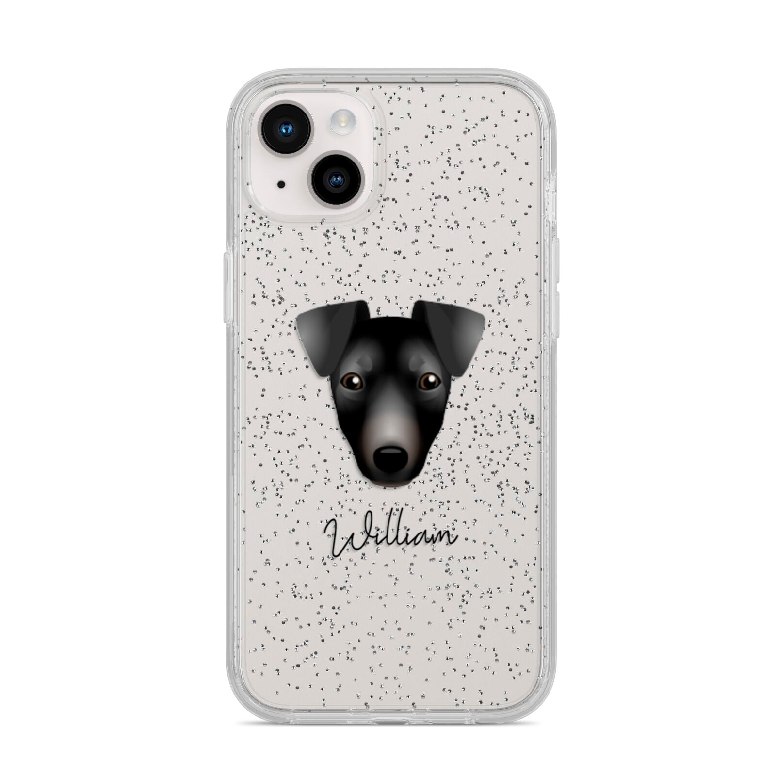 Manchester Terrier Personalised iPhone 14 Plus Glitter Tough Case Starlight