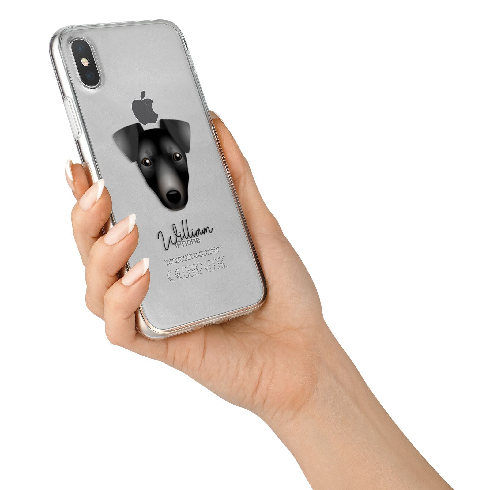 Manchester Terrier Personalised iPhone X Bumper Case on Silver iPhone Alternative Image 2