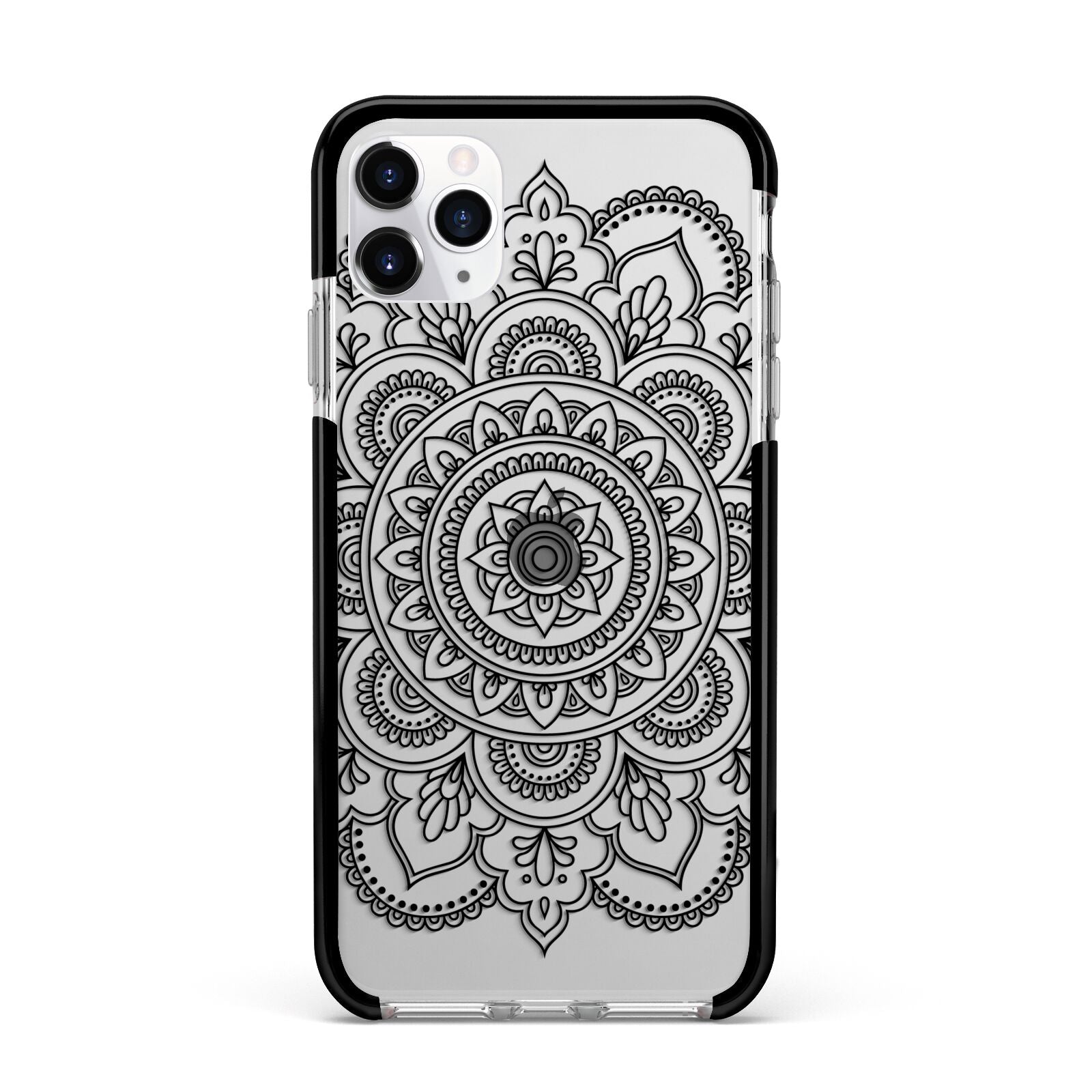 Mandala Apple iPhone 11 Pro Max in Silver with Black Impact Case