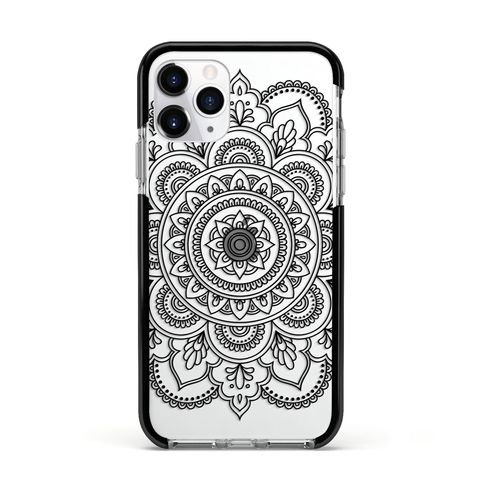 Mandala Apple iPhone 11 Pro in Silver with Black Impact Case