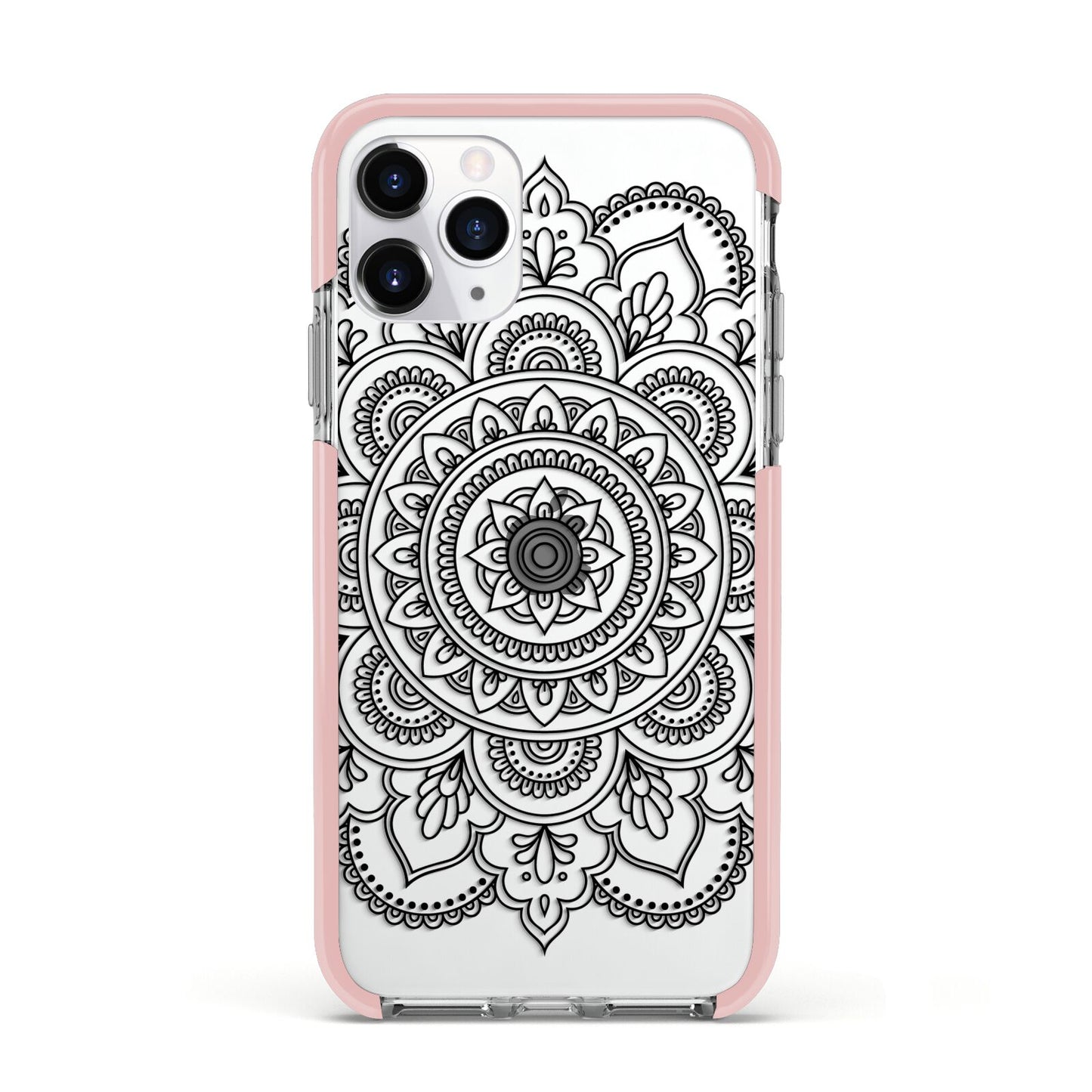 Mandala Apple iPhone 11 Pro in Silver with Pink Impact Case