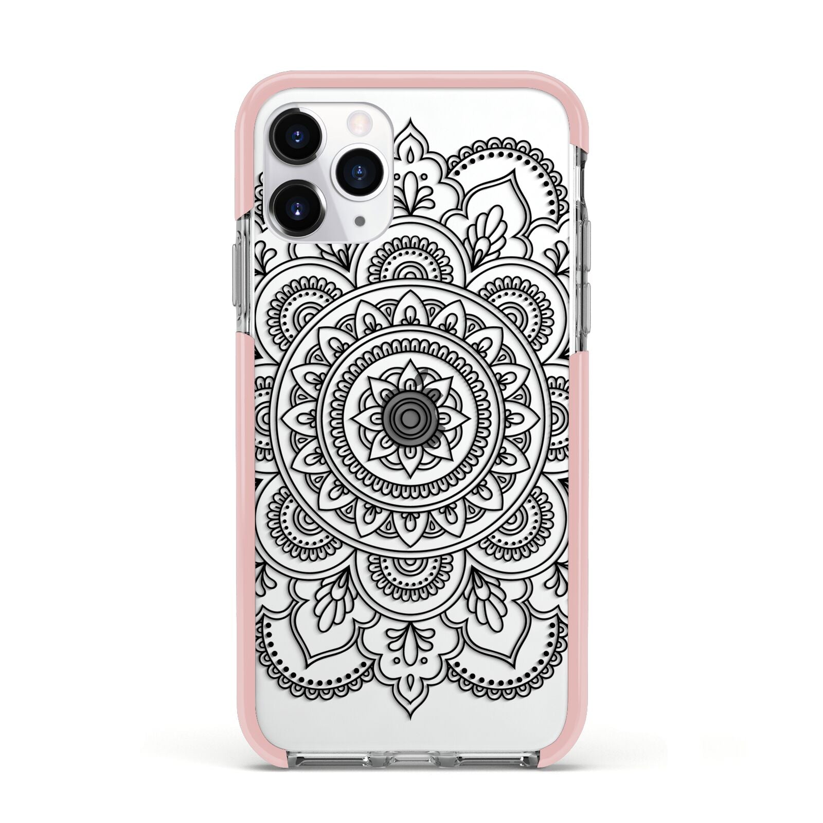 Mandala Apple iPhone 11 Pro in Silver with Pink Impact Case