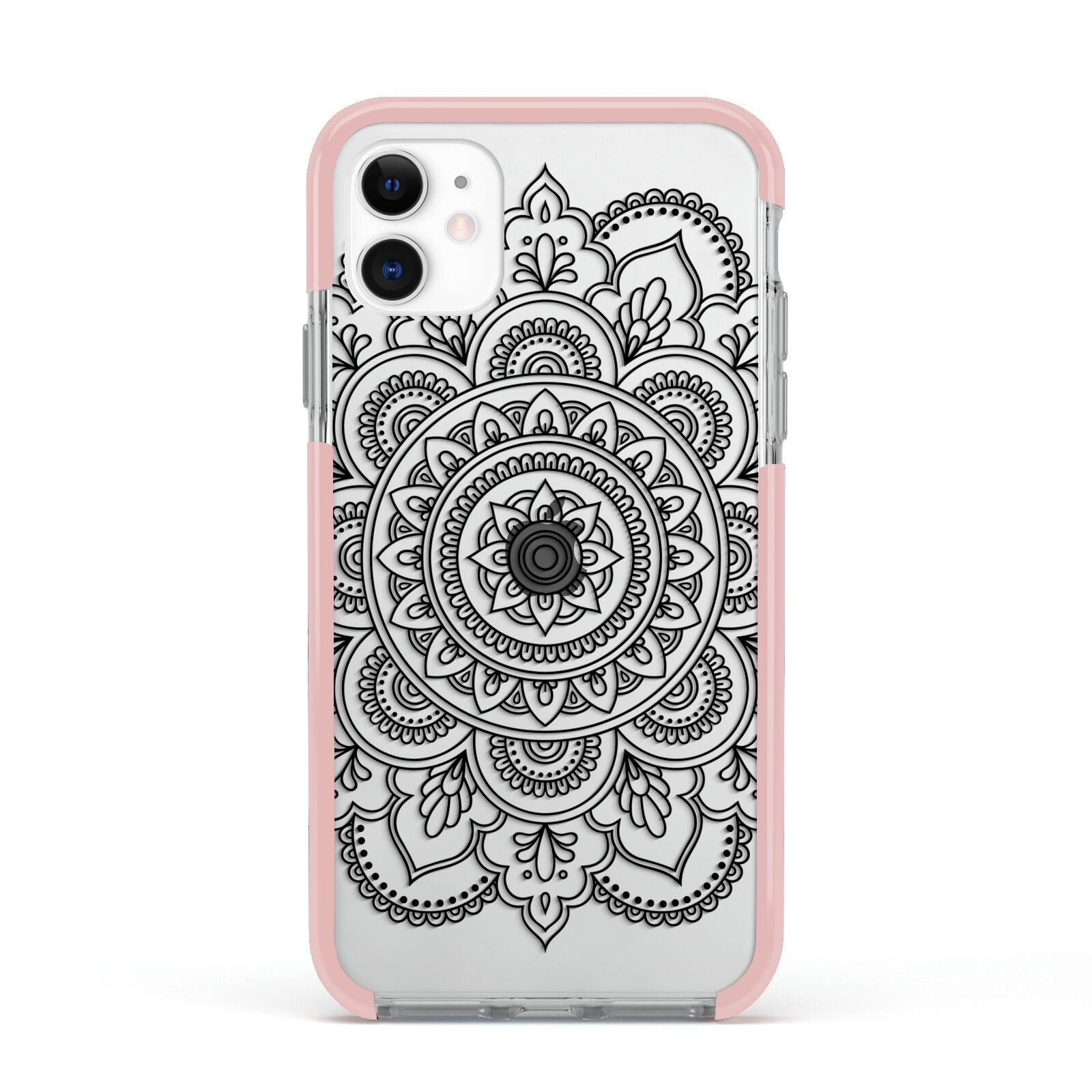 Mandala Apple iPhone 11 in White with Pink Impact Case