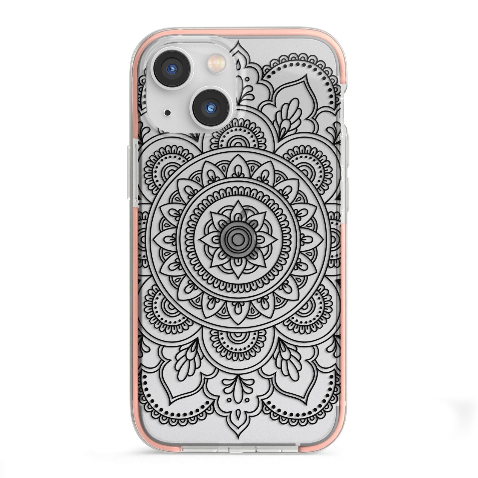 Mandala iPhone 13 Mini TPU Impact Case with Pink Edges