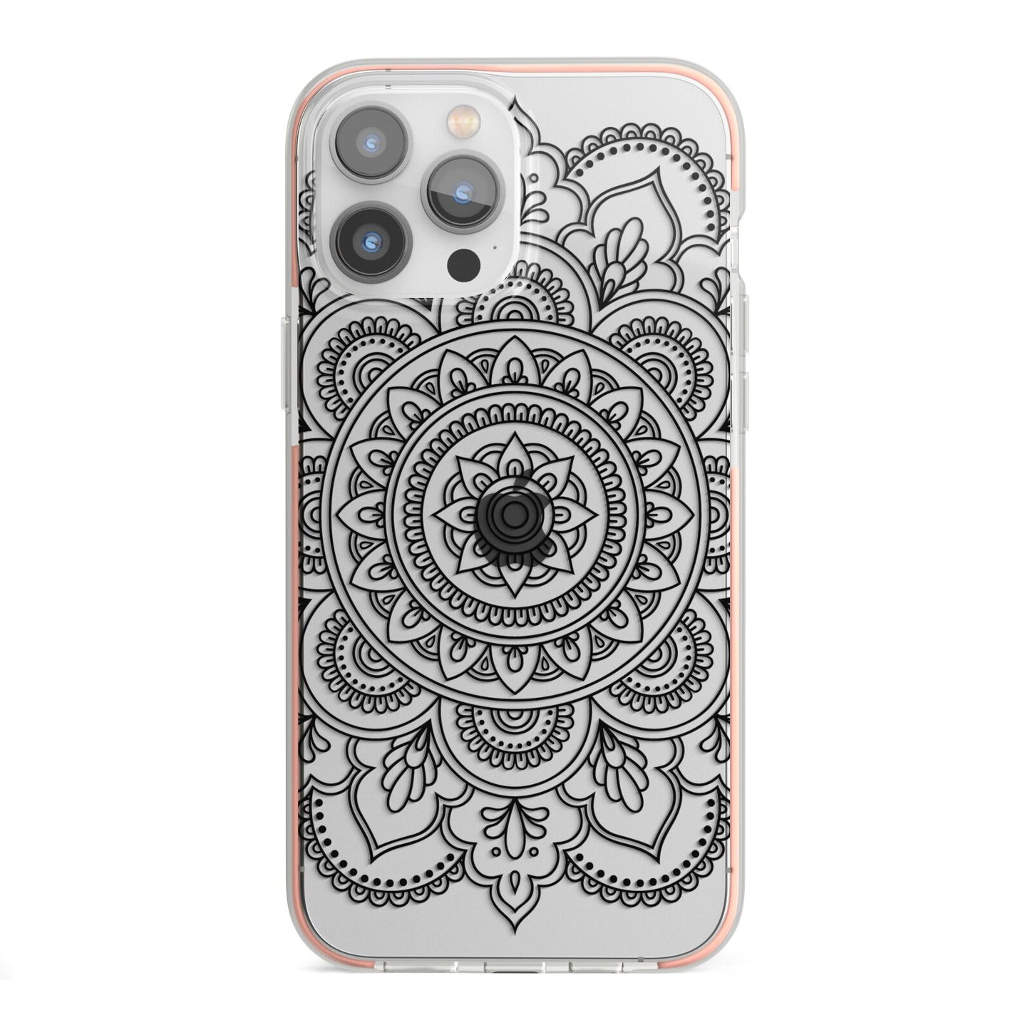 Mandala iPhone 13 Pro Max TPU Impact Case with Pink Edges