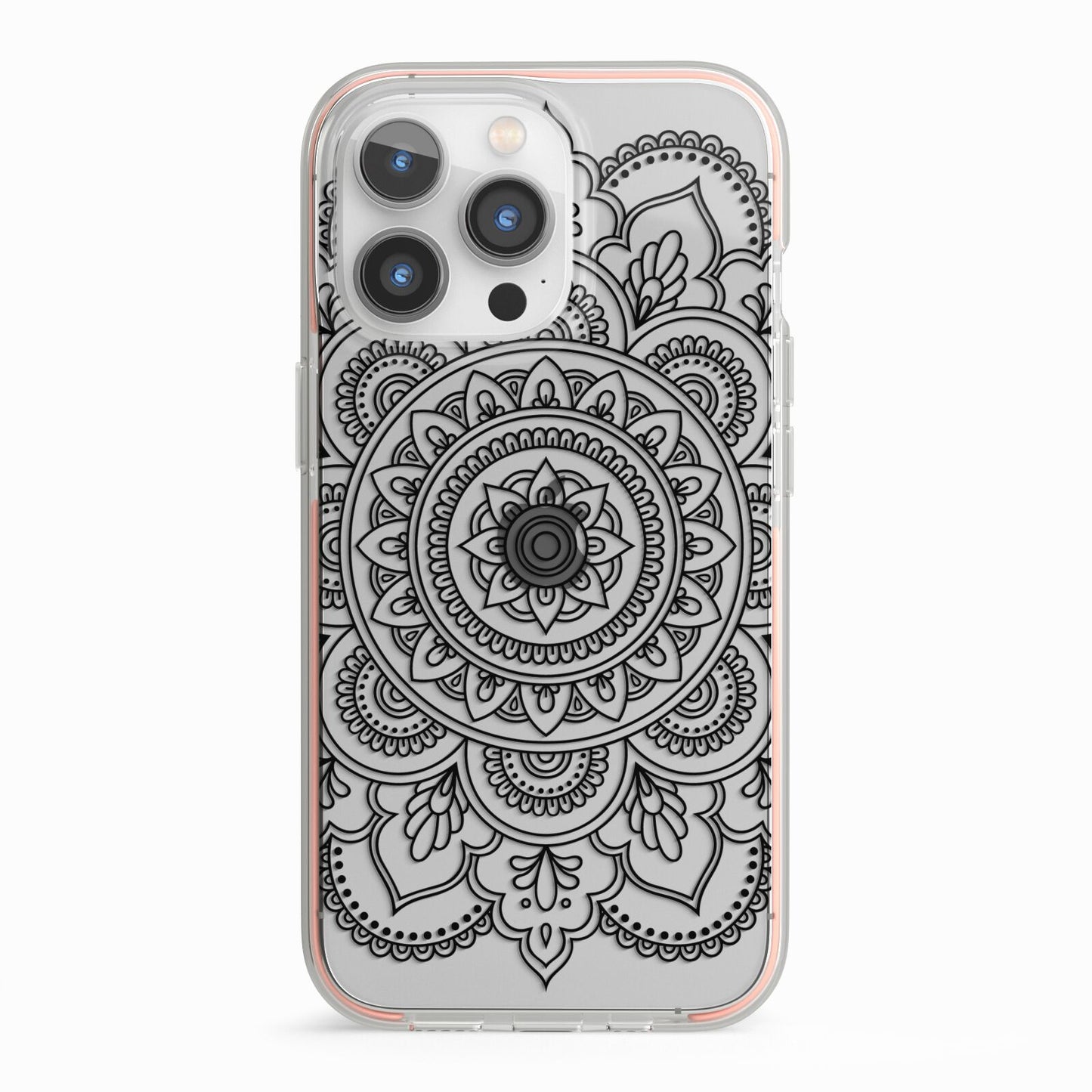 Mandala iPhone 13 Pro TPU Impact Case with Pink Edges