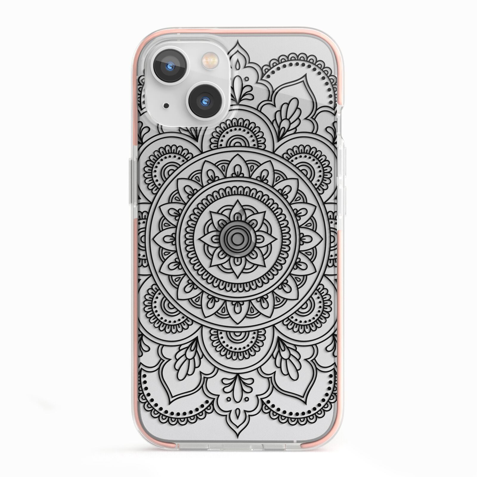 Mandala iPhone 13 TPU Impact Case with Pink Edges