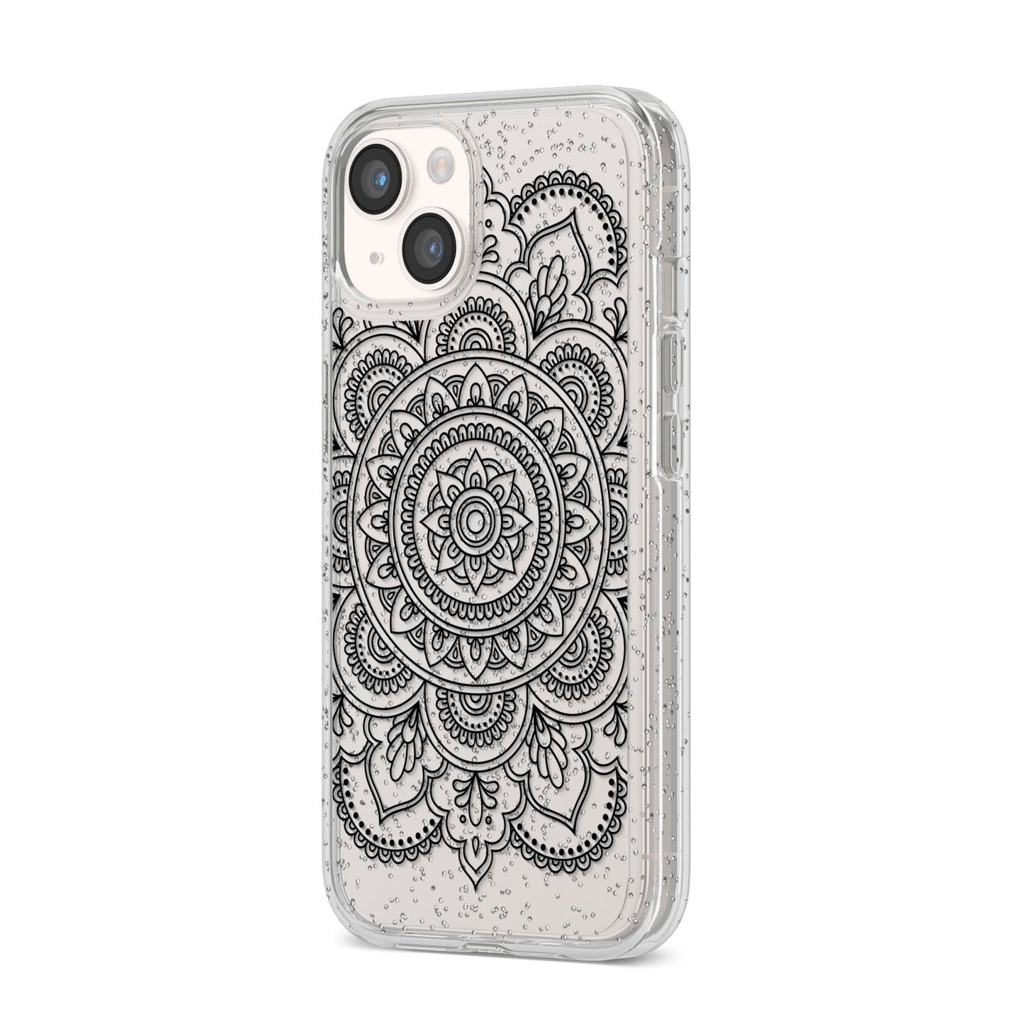 Mandala iPhone 14 Glitter Tough Case Starlight Angled Image