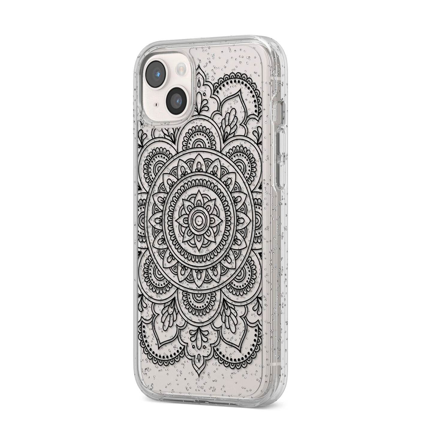 Mandala iPhone 14 Plus Glitter Tough Case Starlight Angled Image