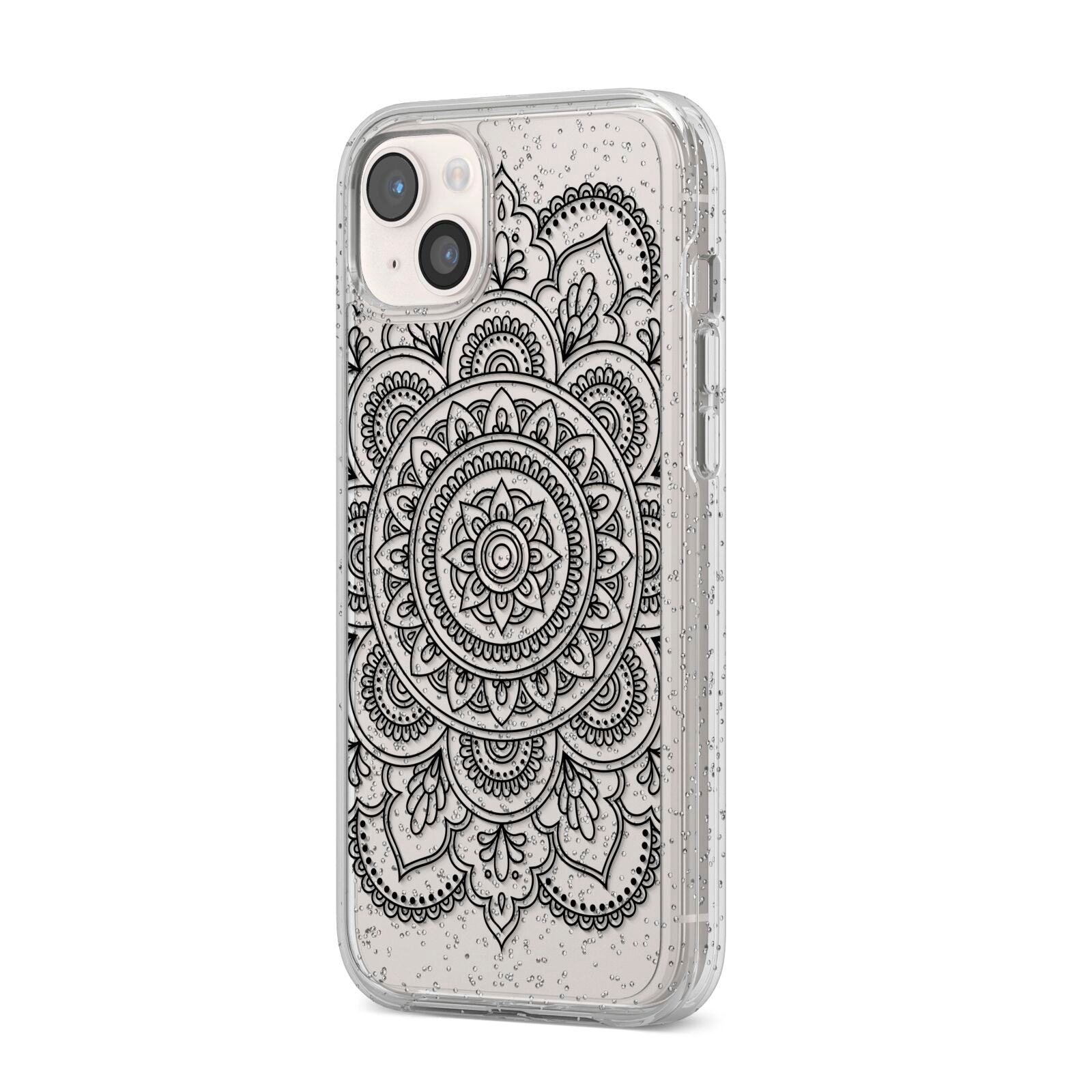 Mandala iPhone 14 Plus Glitter Tough Case Starlight Angled Image