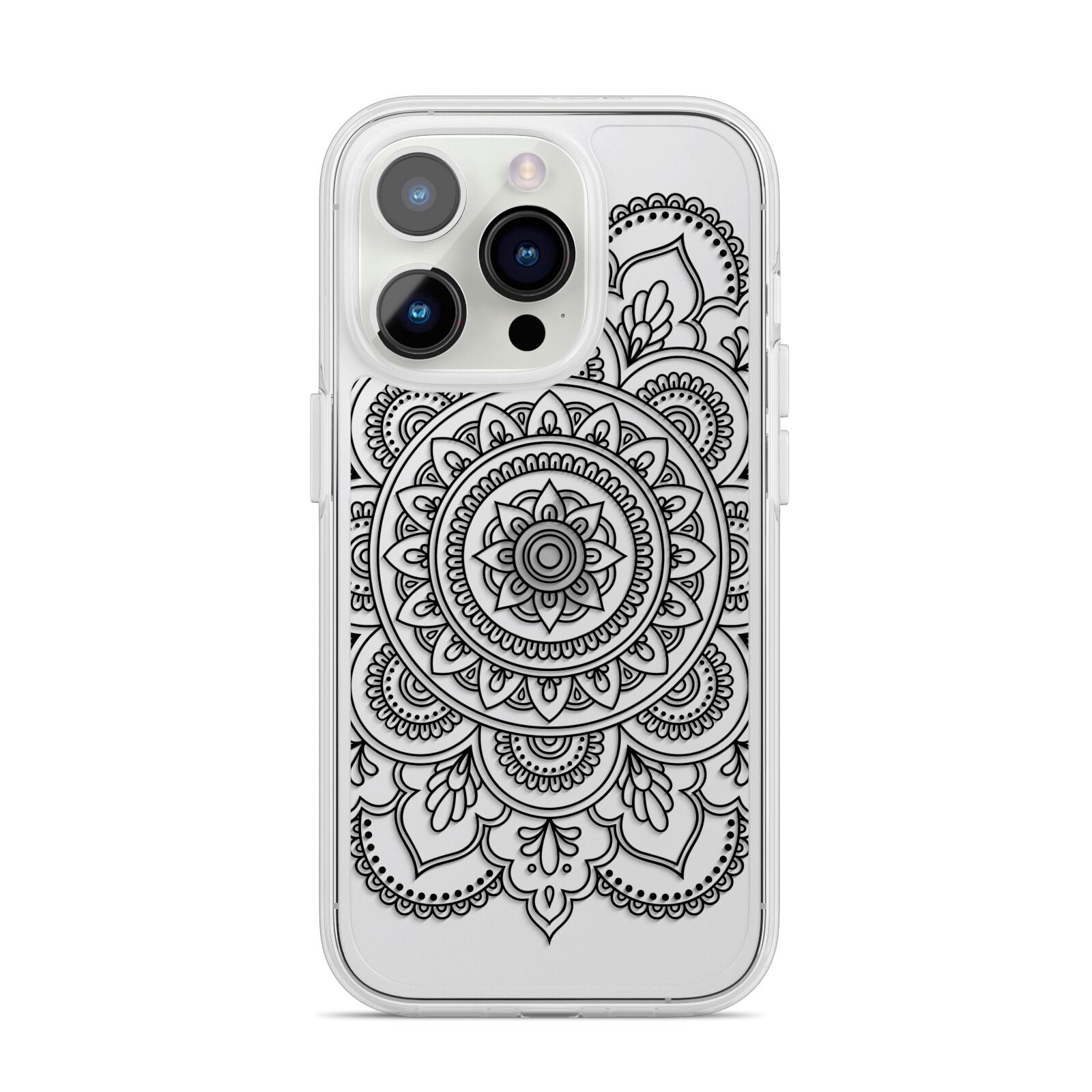 Mandala iPhone 14 Pro Clear Tough Case Silver