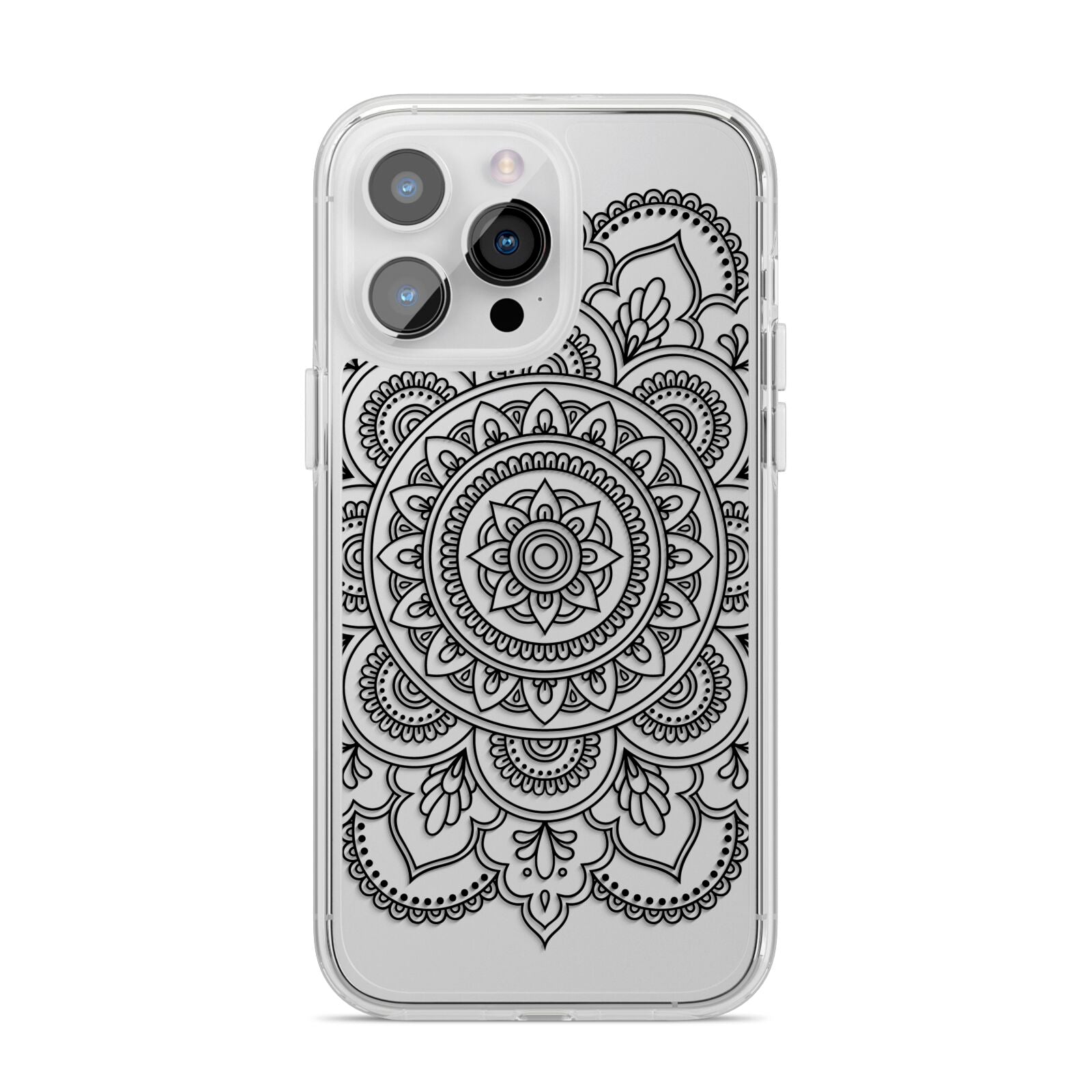 Mandala iPhone 14 Pro Max Clear Tough Case Silver