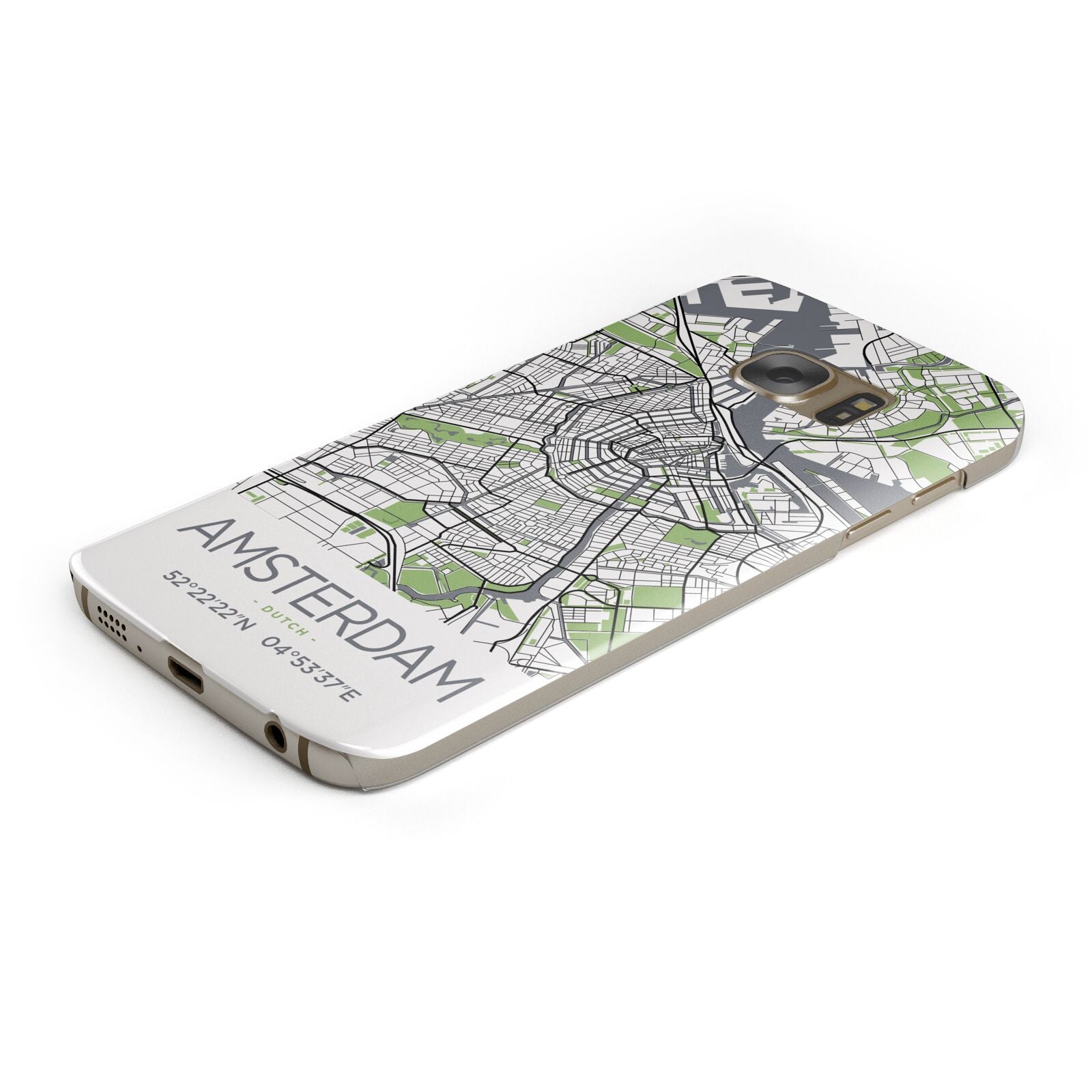 Map of Amsterdam Protective Samsung Galaxy Case Angled Image