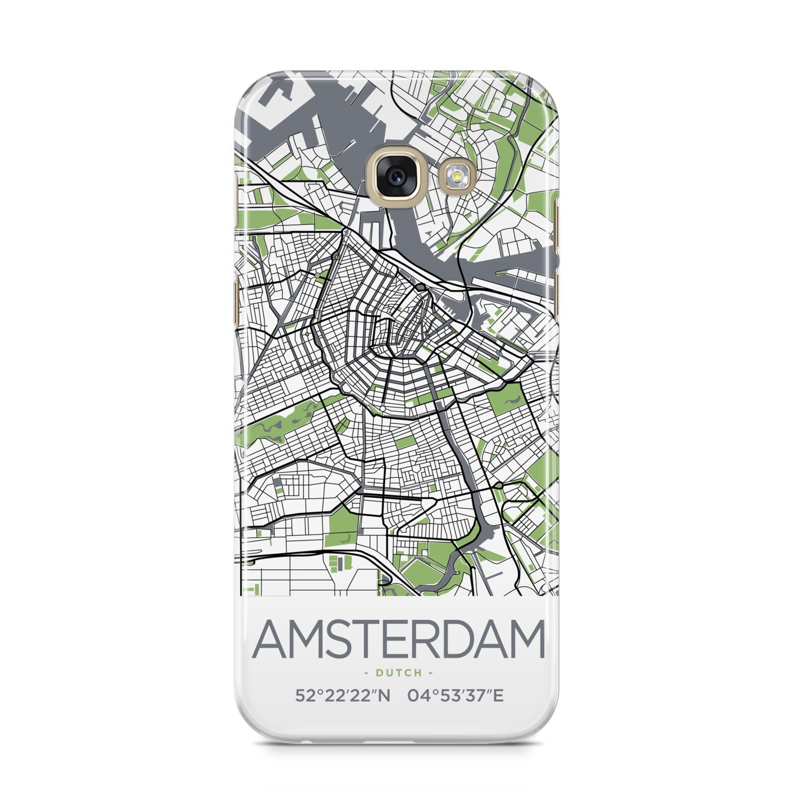 Map of Amsterdam Samsung Galaxy A5 2017 Case on gold phone