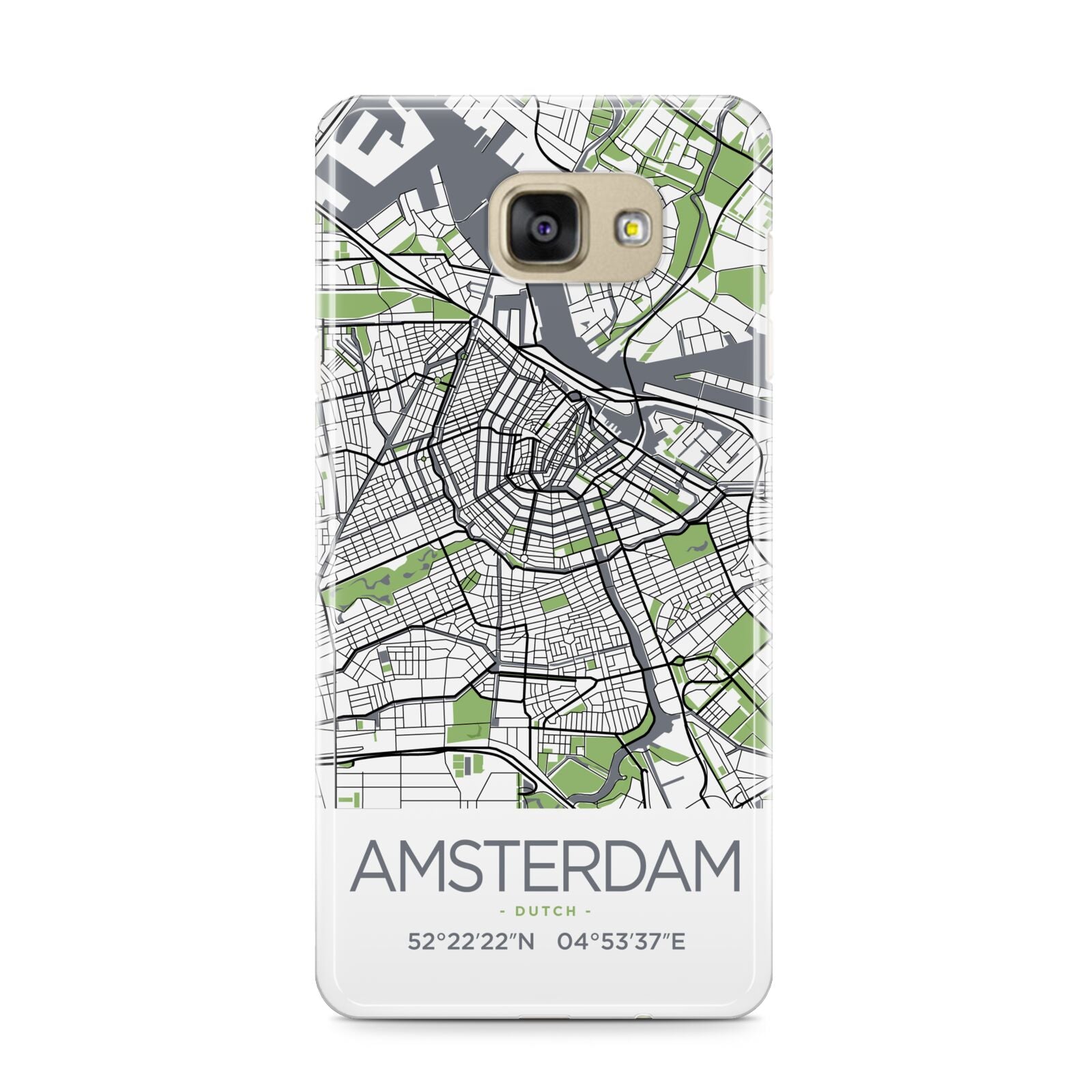 Map of Amsterdam Samsung Galaxy A9 2016 Case on gold phone