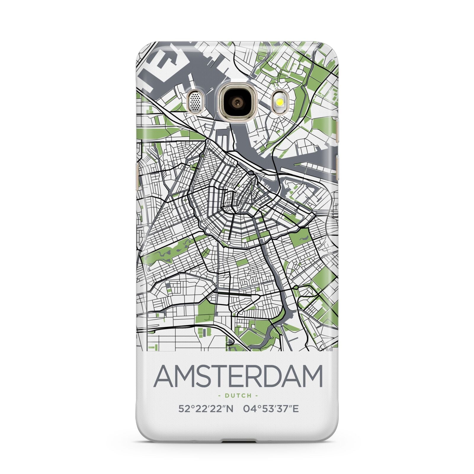 Map of Amsterdam Samsung Galaxy J7 2016 Case on gold phone