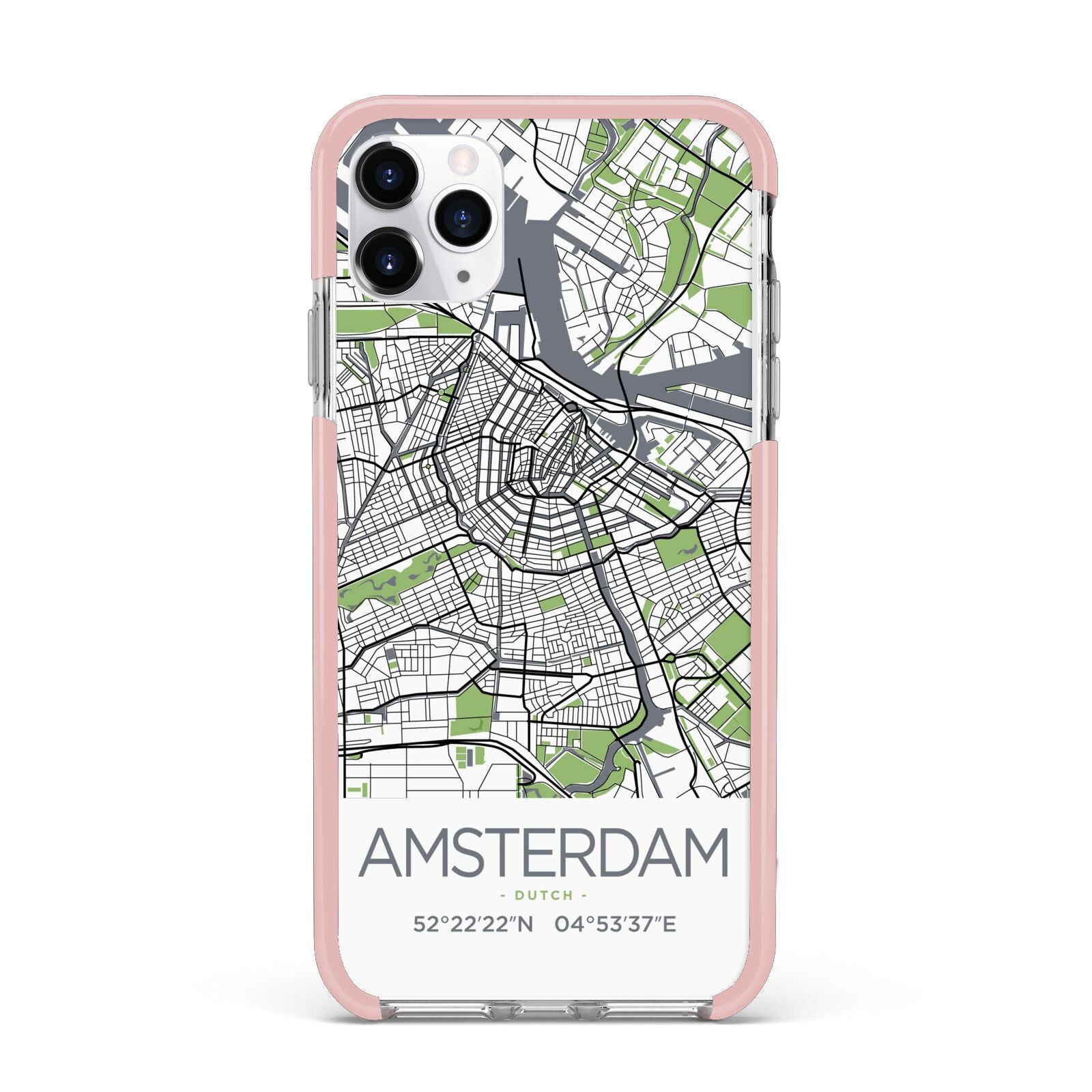 Map of Amsterdam iPhone 11 Pro Max Impact Pink Edge Case