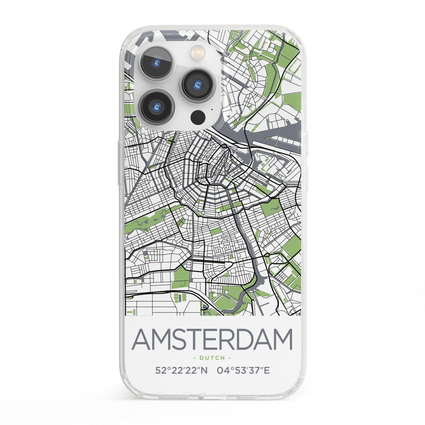 Map of Amsterdam iPhone 13 Pro Clear Bumper Case