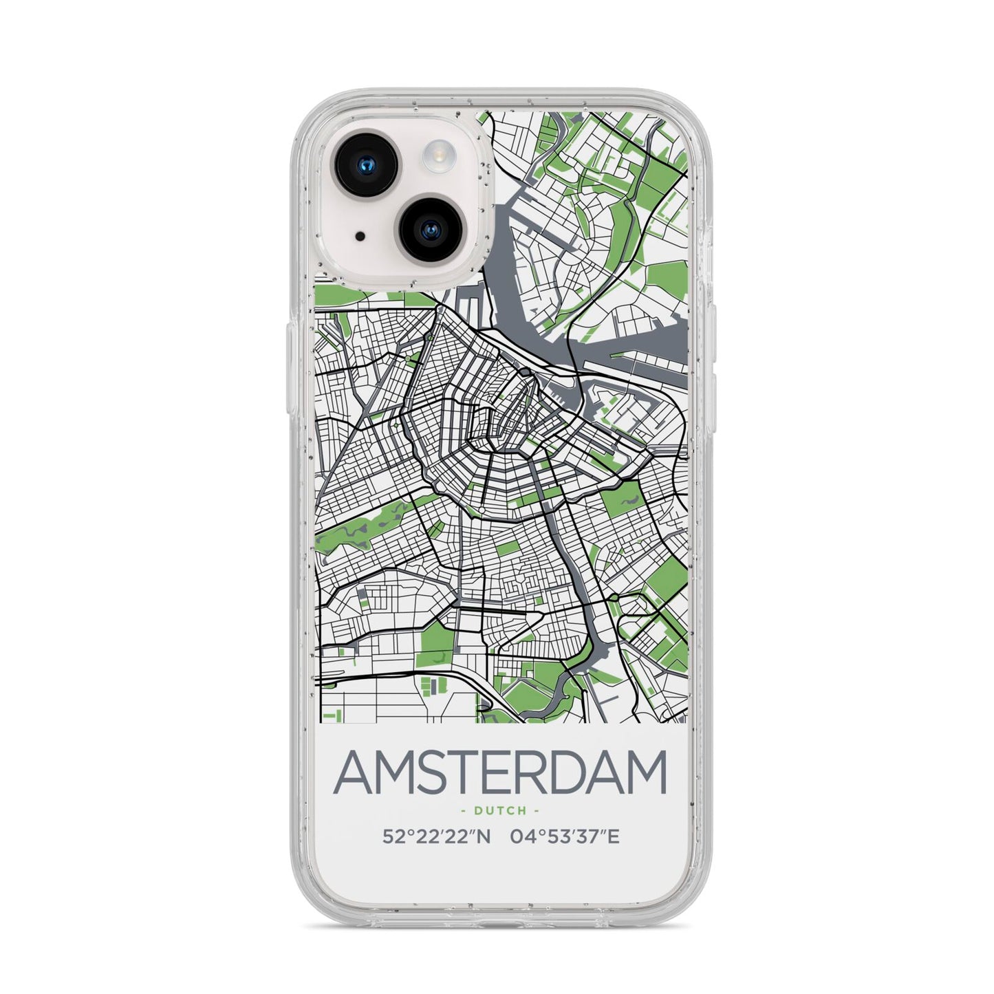 Map of Amsterdam iPhone 14 Plus Glitter Tough Case Starlight