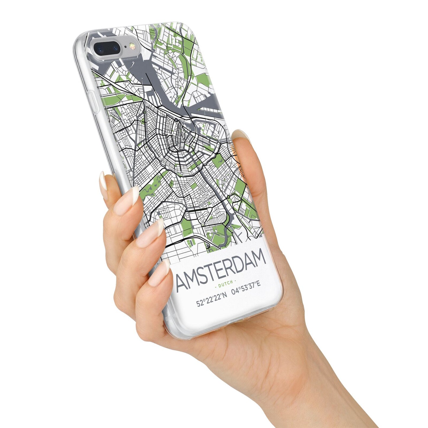 Map of Amsterdam iPhone 7 Plus Bumper Case on Silver iPhone Alternative Image