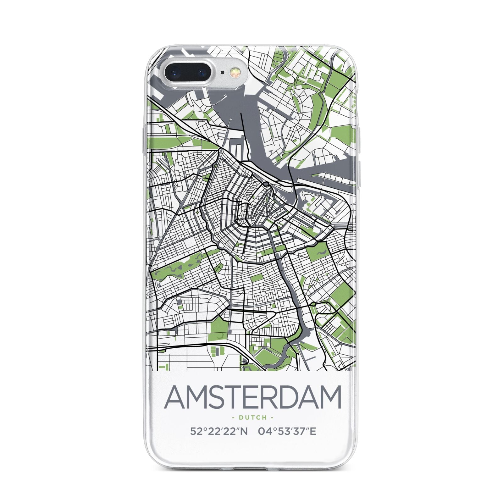 Map of Amsterdam iPhone 7 Plus Bumper Case on Silver iPhone