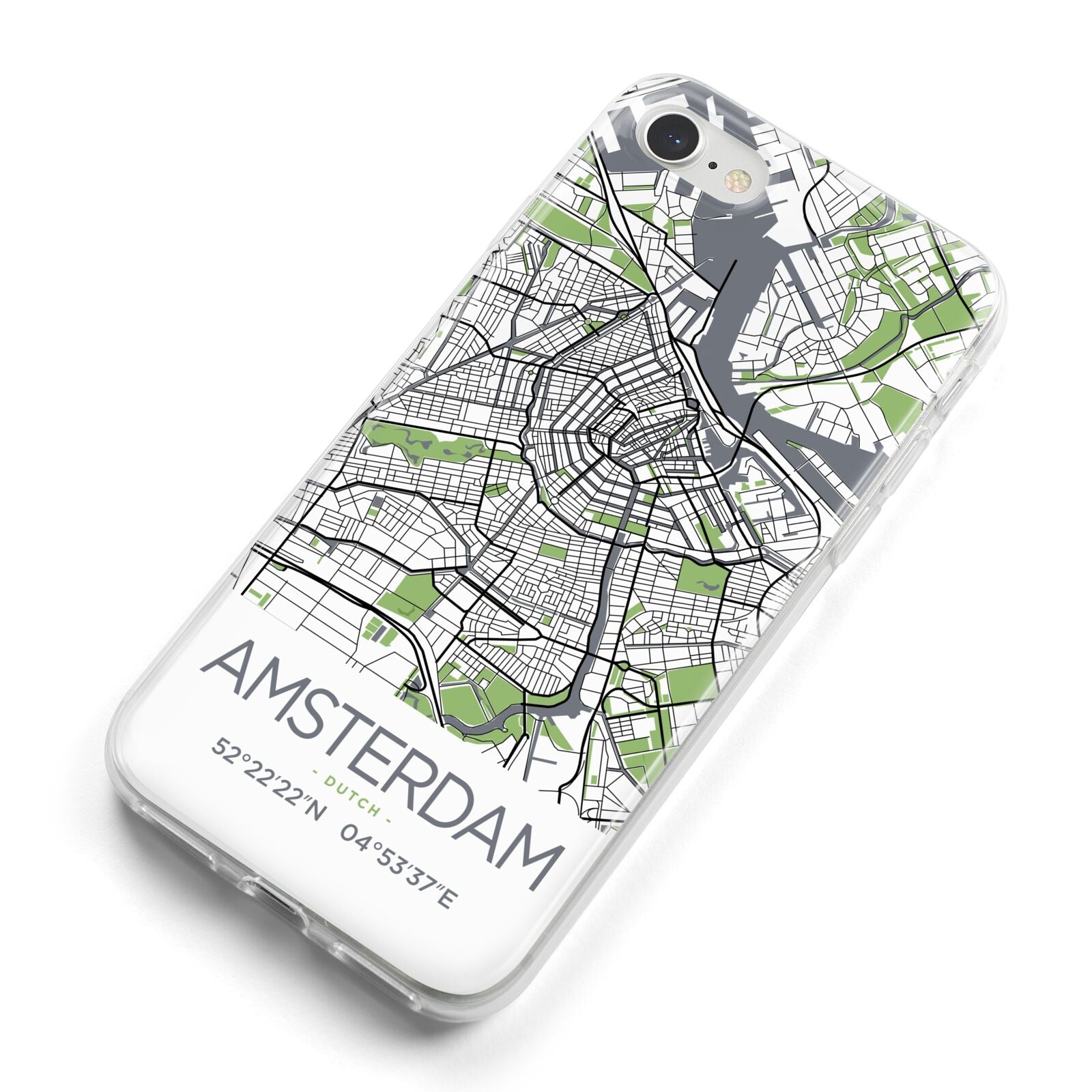 Map of Amsterdam iPhone 8 Bumper Case on Silver iPhone Alternative Image