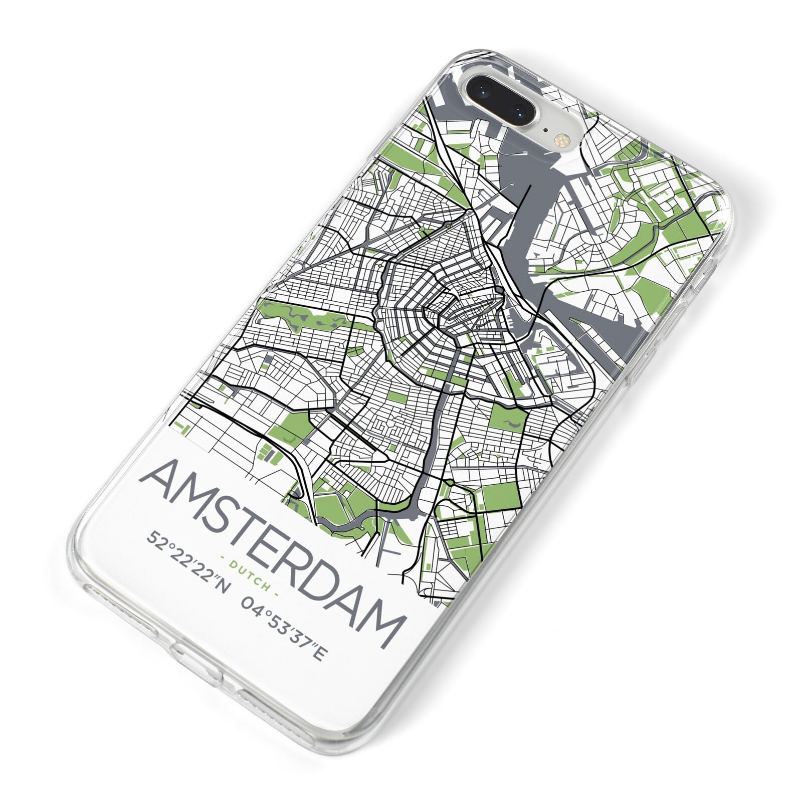 Map of Amsterdam iPhone 8 Plus Bumper Case on Silver iPhone Alternative Image