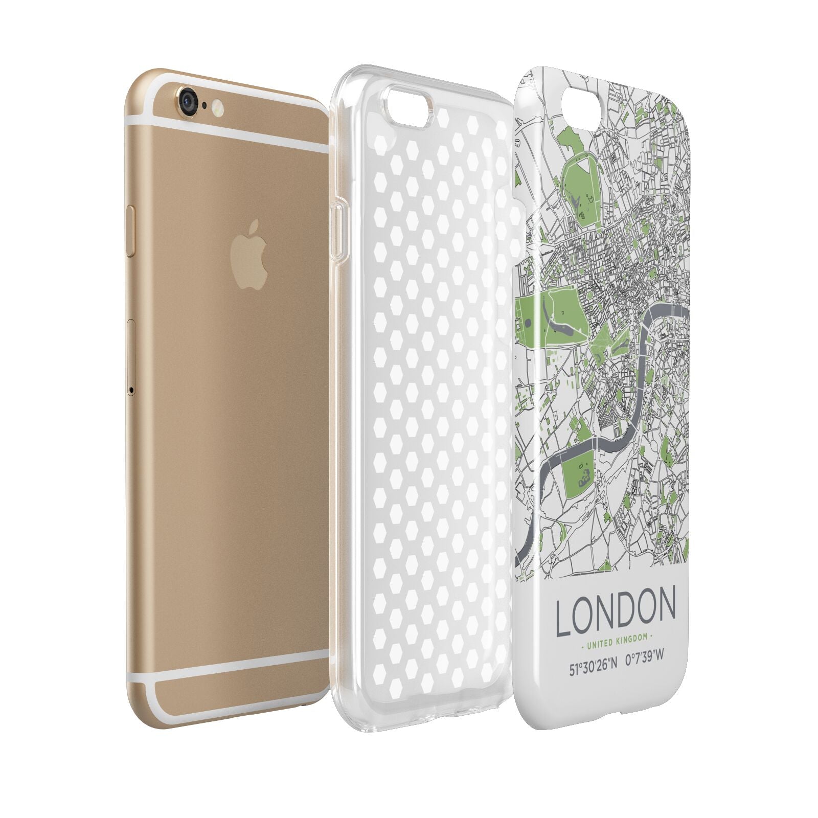 Map of London Apple iPhone 6 3D Tough Case Expanded view