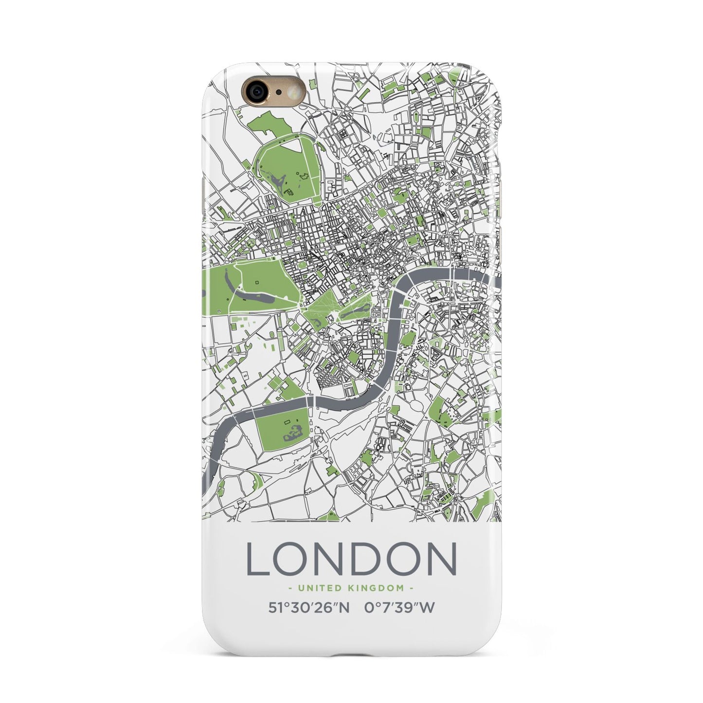 Map of London Apple iPhone 6 Plus 3D Tough Case