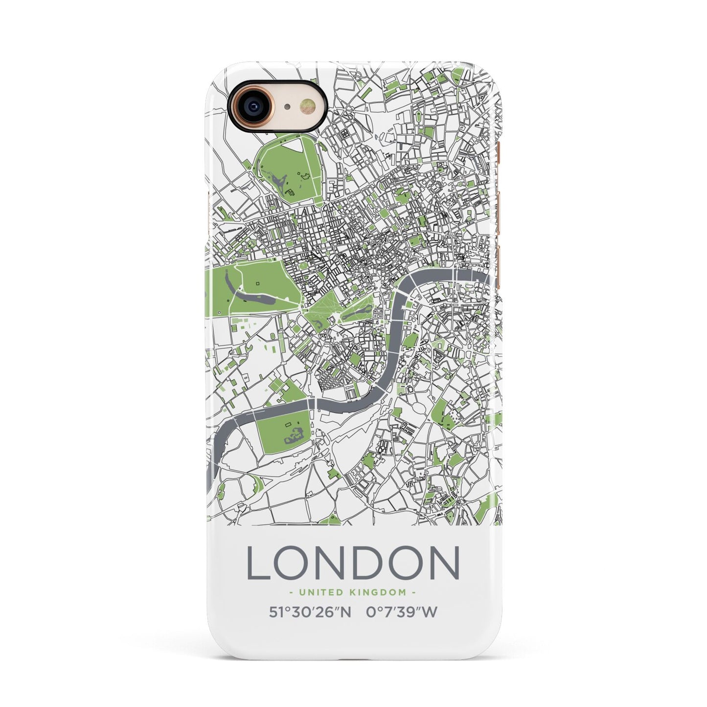 Map of London Apple iPhone 7 8 3D Snap Case