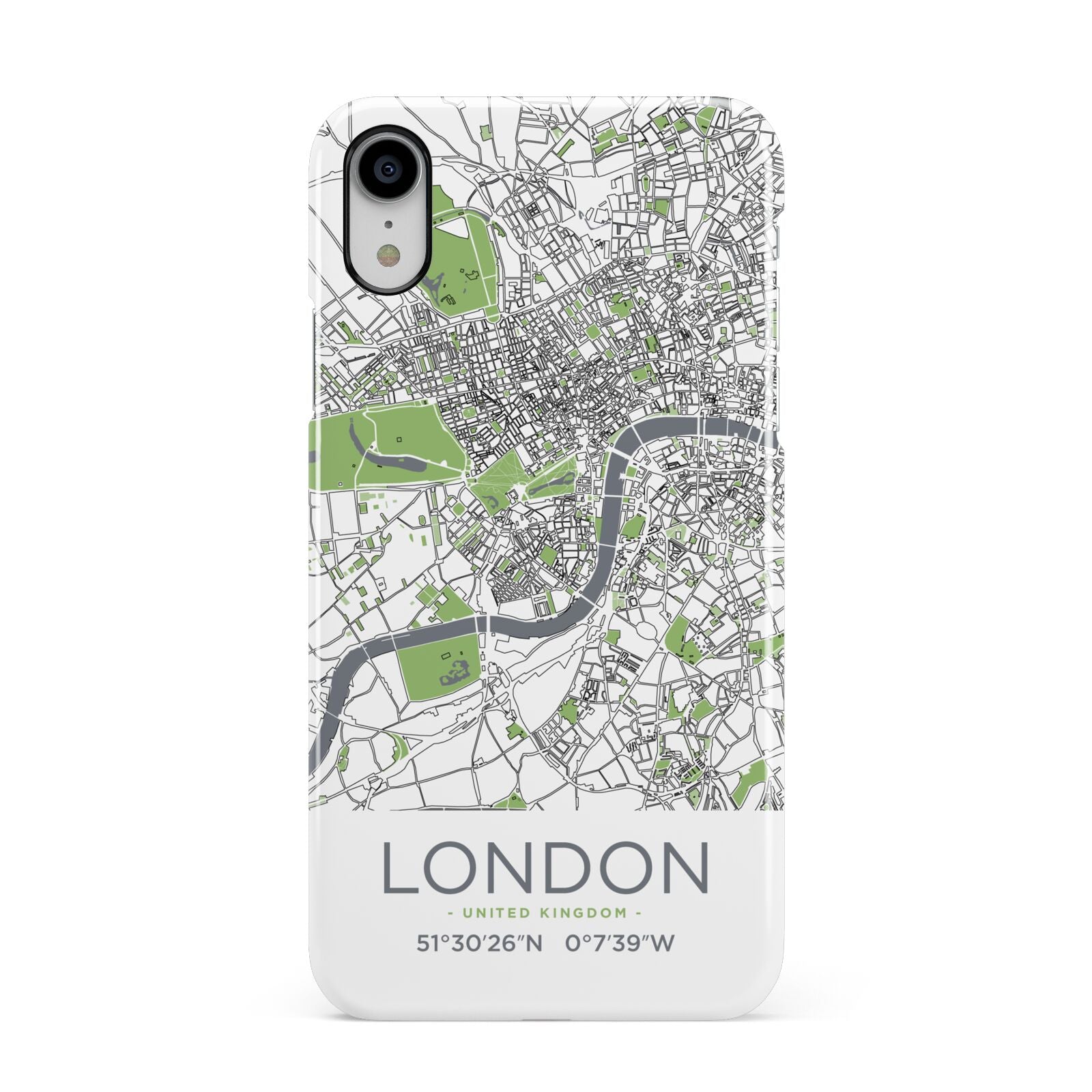 Map of London Apple iPhone XR White 3D Snap Case