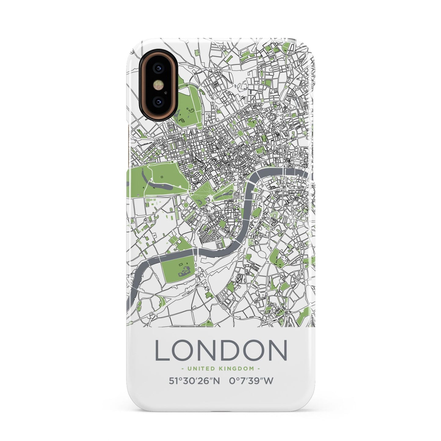 Map of London Apple iPhone XS 3D Snap Case