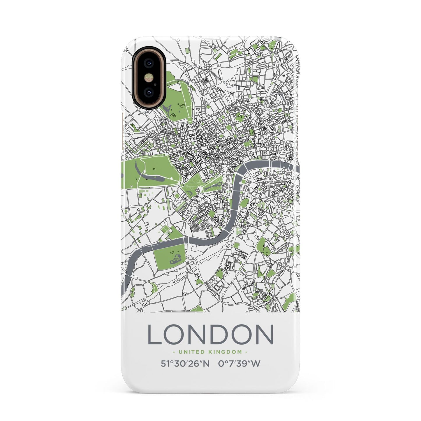 Map of London Apple iPhone Xs Max 3D Snap Case