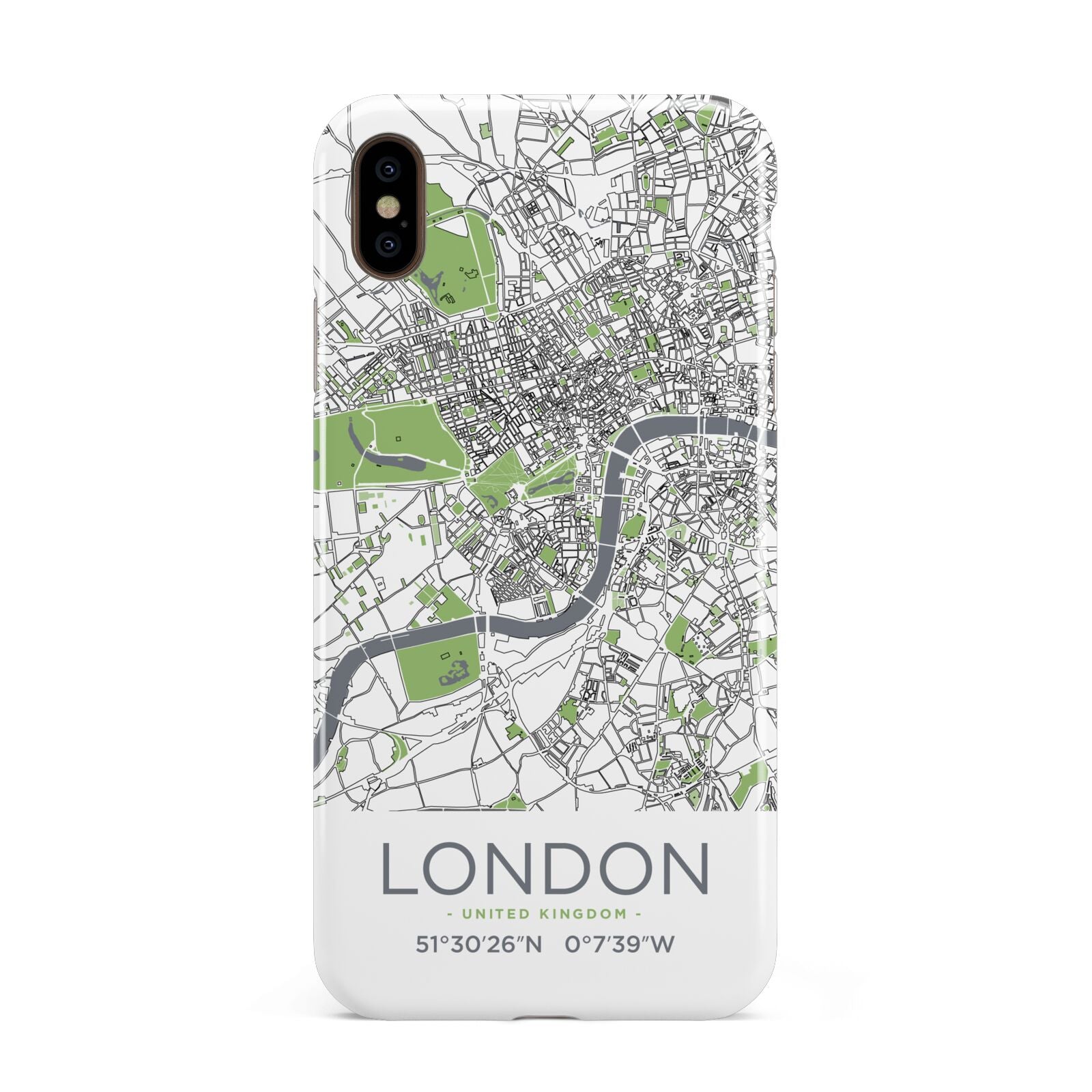 Map of London Apple iPhone Xs Max 3D Tough Case