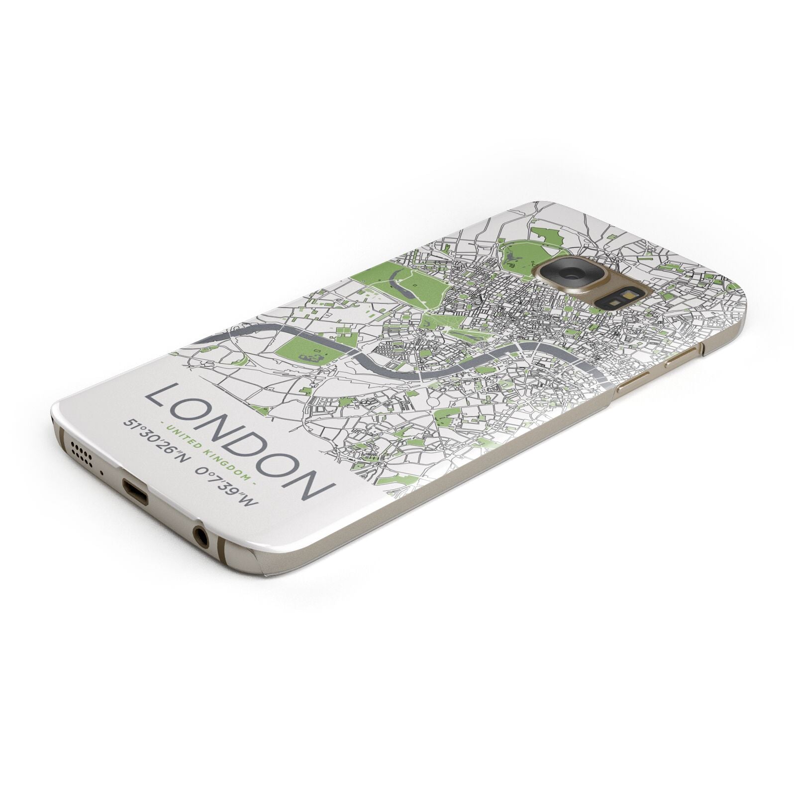 Map of London Protective Samsung Galaxy Case Angled Image