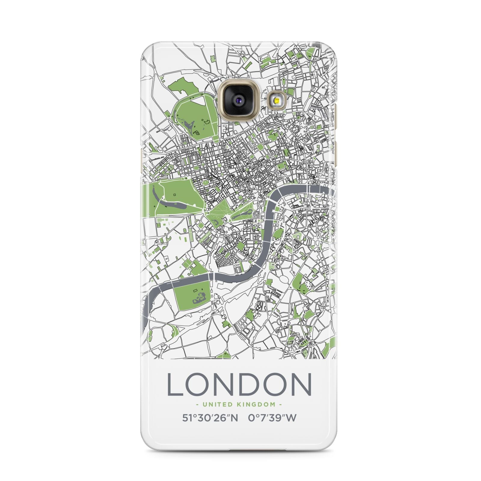Map of London Samsung Galaxy A3 2016 Case on gold phone