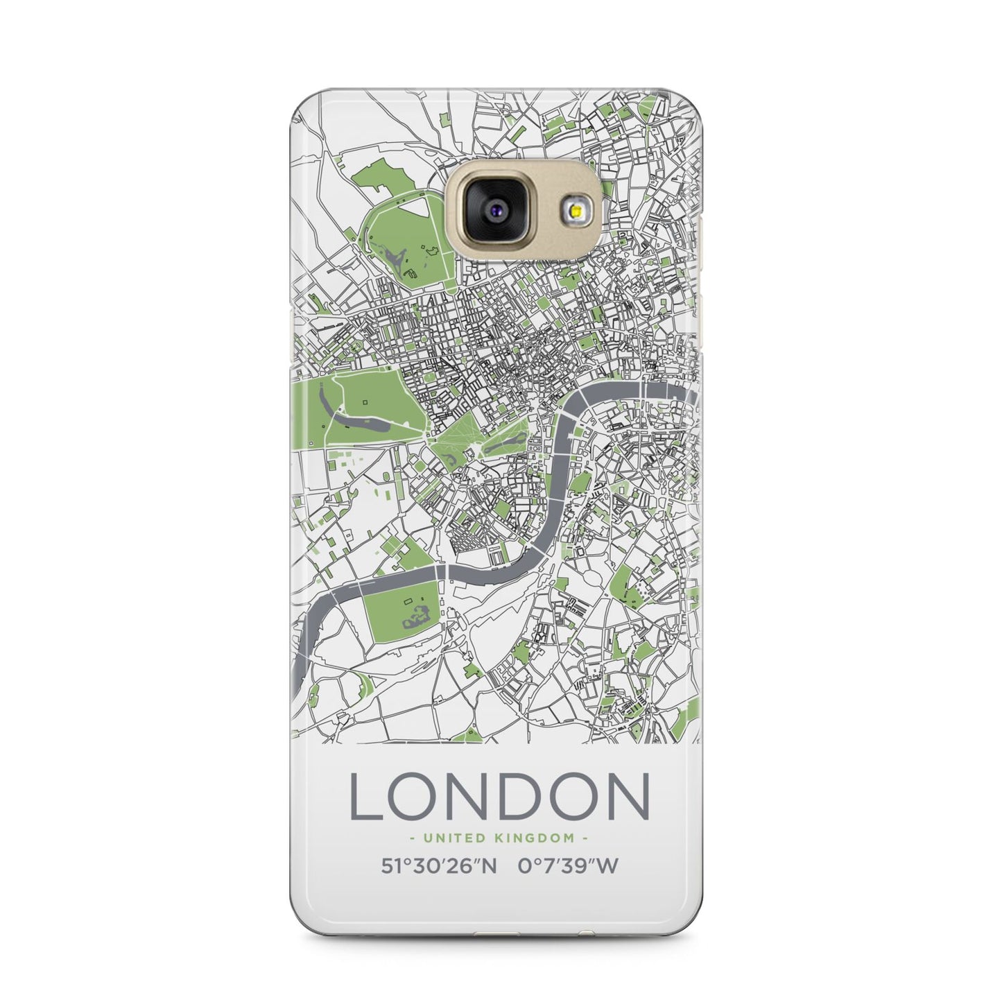 Map of London Samsung Galaxy A5 2016 Case on gold phone