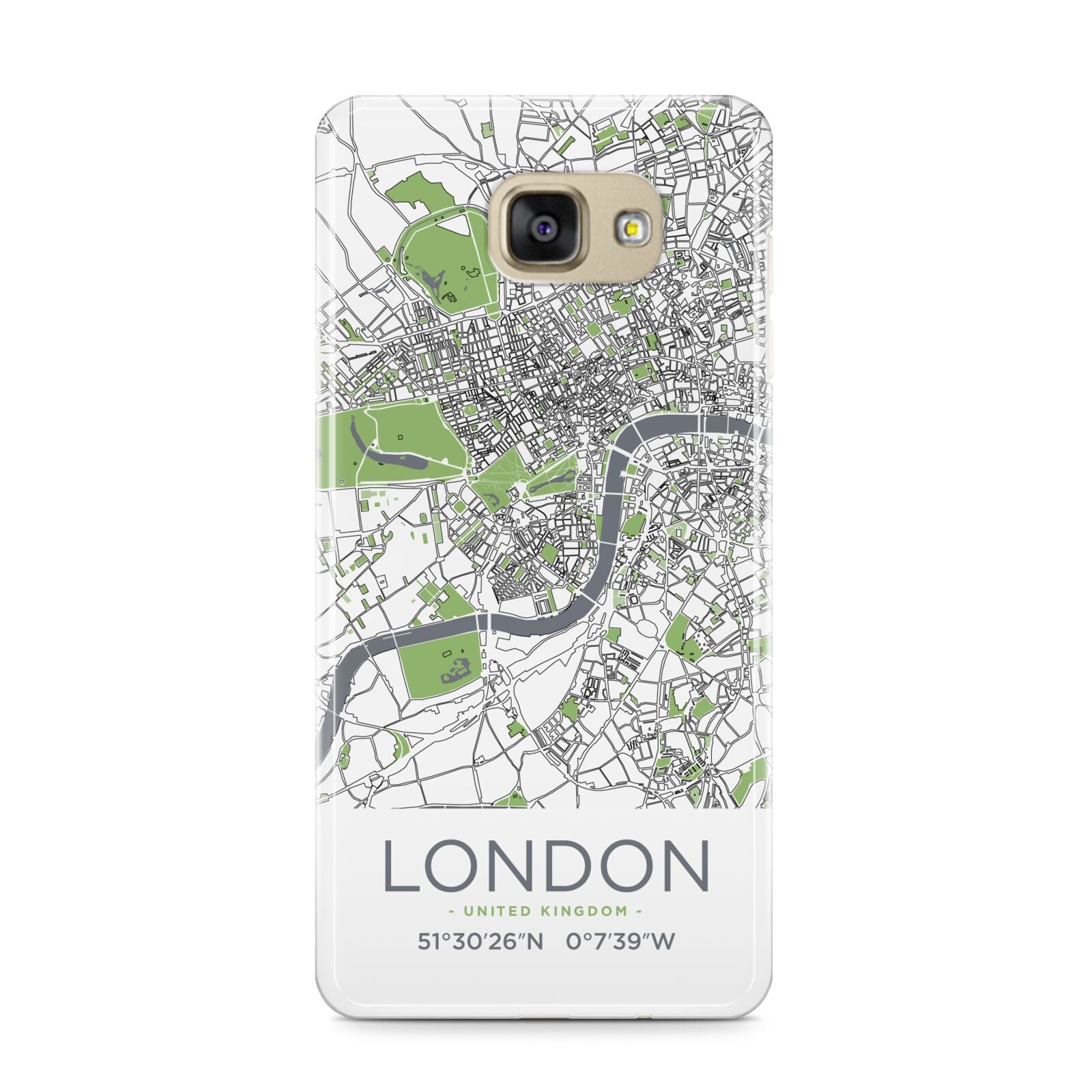Map of London Samsung Galaxy A9 2016 Case on gold phone